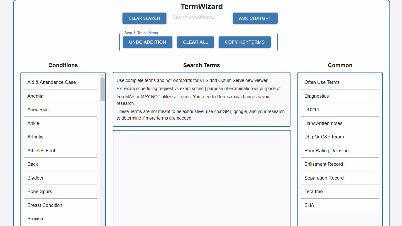 TermWizard Usage Demo